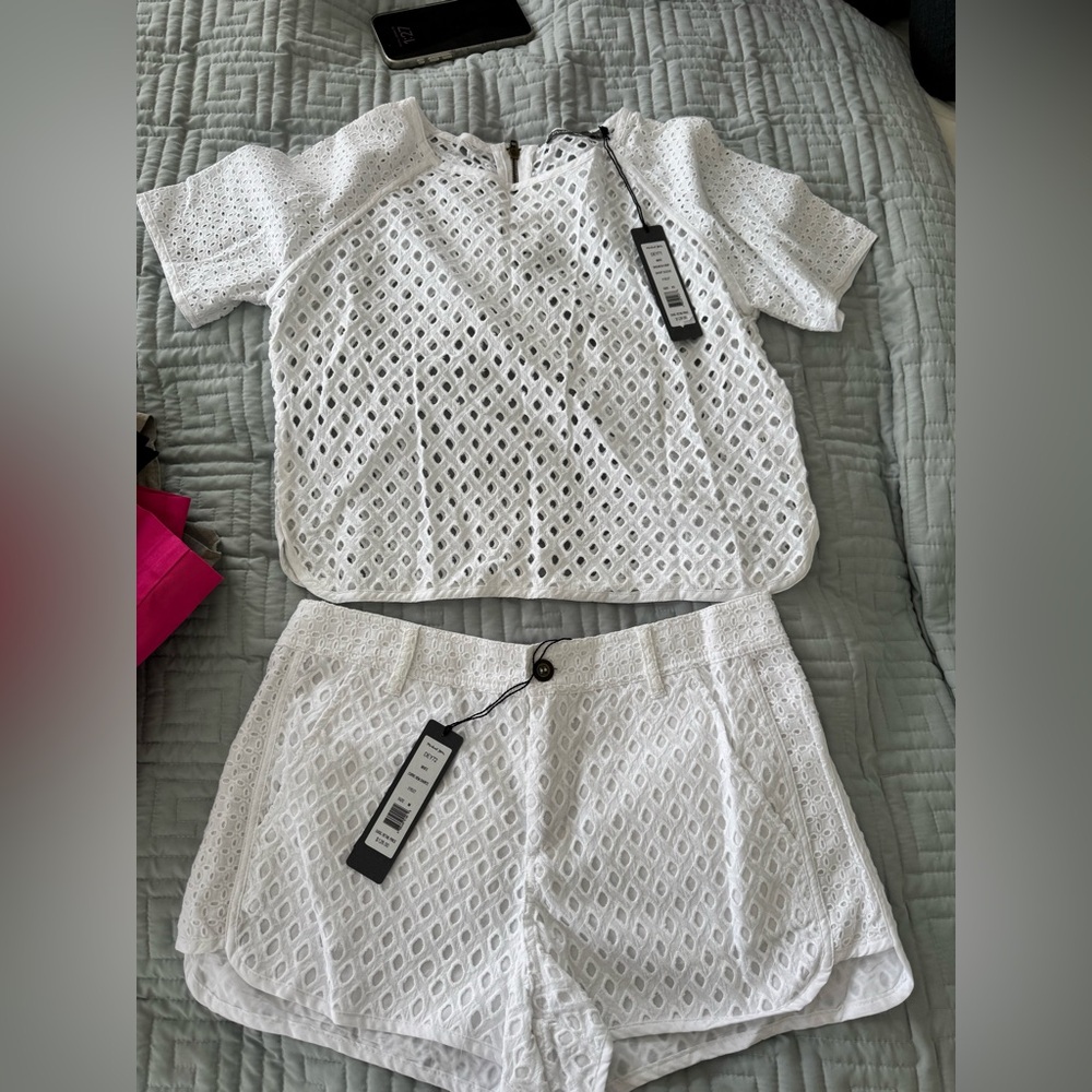Michael Stars White Eyelet Women Shorts